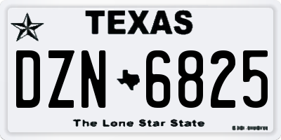 TX license plate DZN6825
