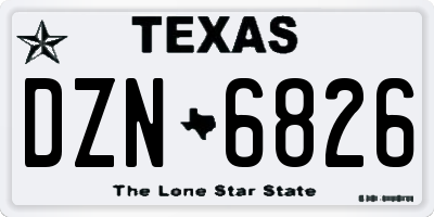 TX license plate DZN6826