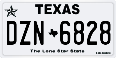 TX license plate DZN6828