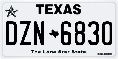 TX license plate DZN6830