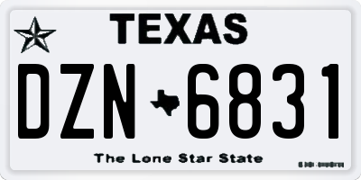 TX license plate DZN6831