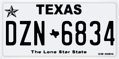 TX license plate DZN6834
