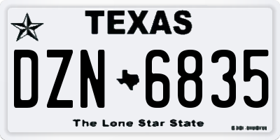 TX license plate DZN6835