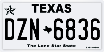 TX license plate DZN6836