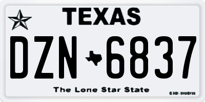 TX license plate DZN6837