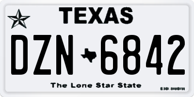 TX license plate DZN6842