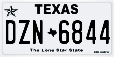 TX license plate DZN6844