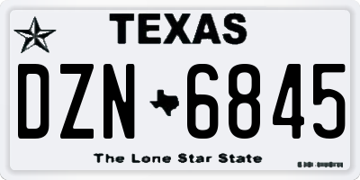 TX license plate DZN6845