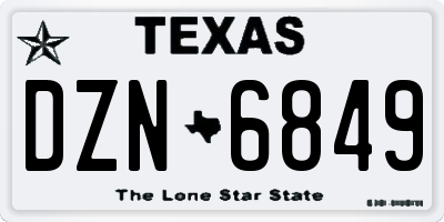 TX license plate DZN6849