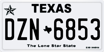 TX license plate DZN6853