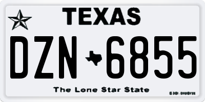 TX license plate DZN6855