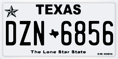 TX license plate DZN6856
