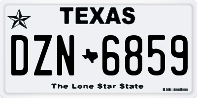 TX license plate DZN6859