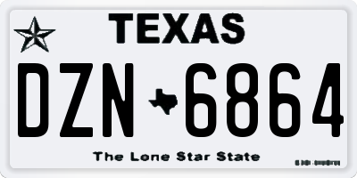 TX license plate DZN6864