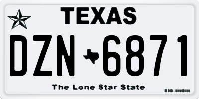 TX license plate DZN6871