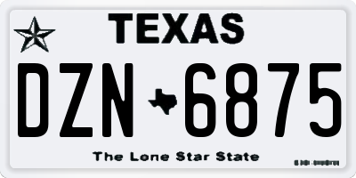 TX license plate DZN6875