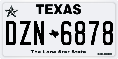 TX license plate DZN6878
