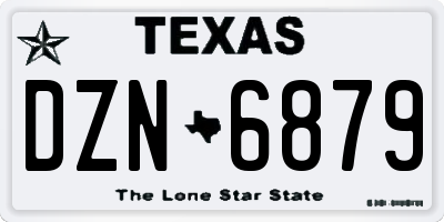 TX license plate DZN6879