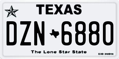 TX license plate DZN6880
