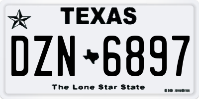TX license plate DZN6897