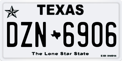 TX license plate DZN6906