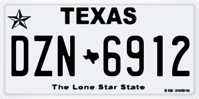 TX license plate DZN6912