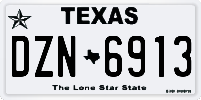 TX license plate DZN6913