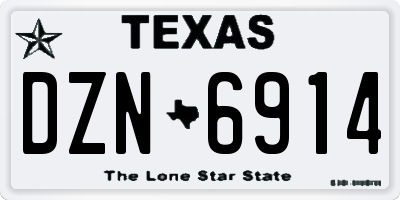 TX license plate DZN6914