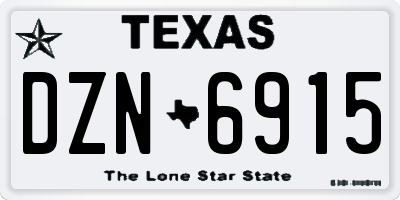 TX license plate DZN6915