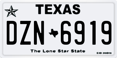 TX license plate DZN6919