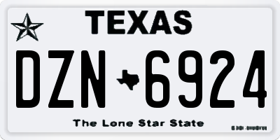TX license plate DZN6924