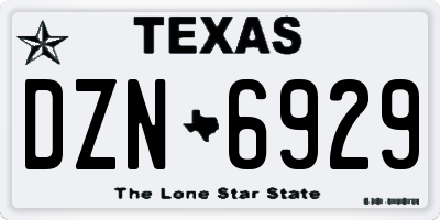 TX license plate DZN6929