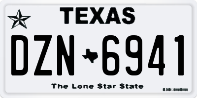 TX license plate DZN6941