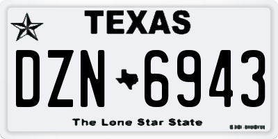 TX license plate DZN6943