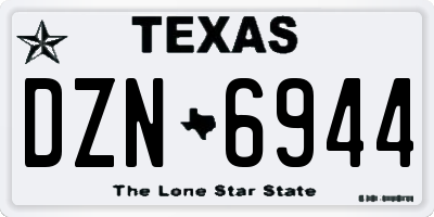 TX license plate DZN6944