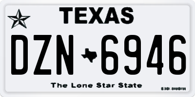 TX license plate DZN6946