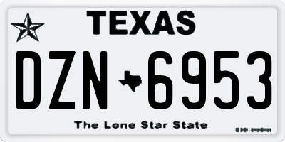TX license plate DZN6953