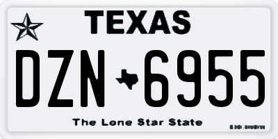 TX license plate DZN6955