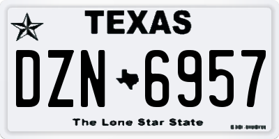 TX license plate DZN6957