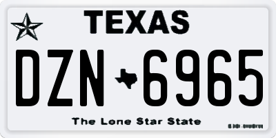 TX license plate DZN6965