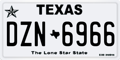 TX license plate DZN6966