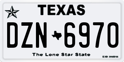 TX license plate DZN6970