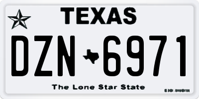 TX license plate DZN6971