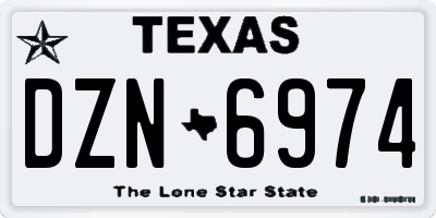 TX license plate DZN6974