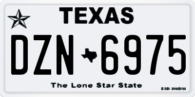 TX license plate DZN6975