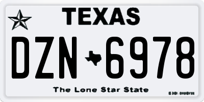 TX license plate DZN6978