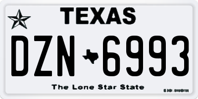 TX license plate DZN6993