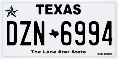 TX license plate DZN6994
