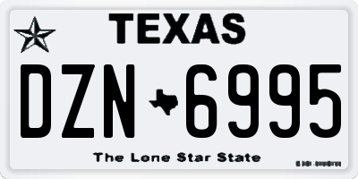 TX license plate DZN6995