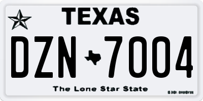 TX license plate DZN7004